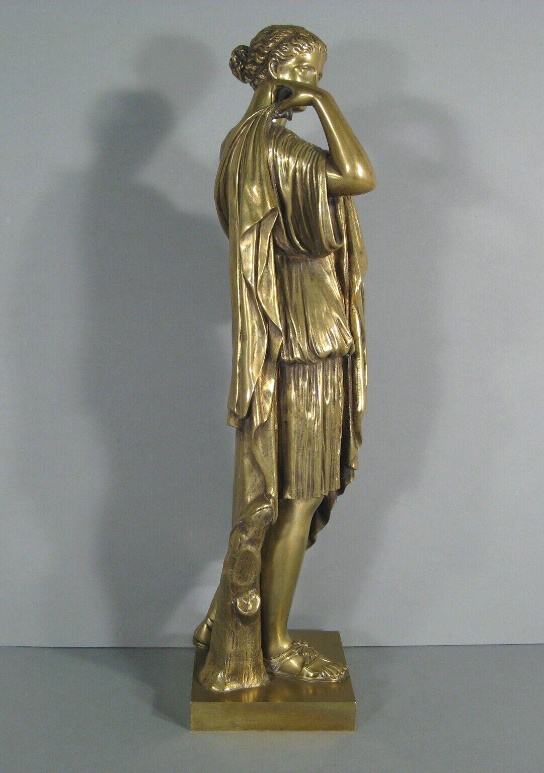 Gran escultura de bronce de Artemisa (Diana de Gabies), Finales del siglo XIX - 1Y165 4