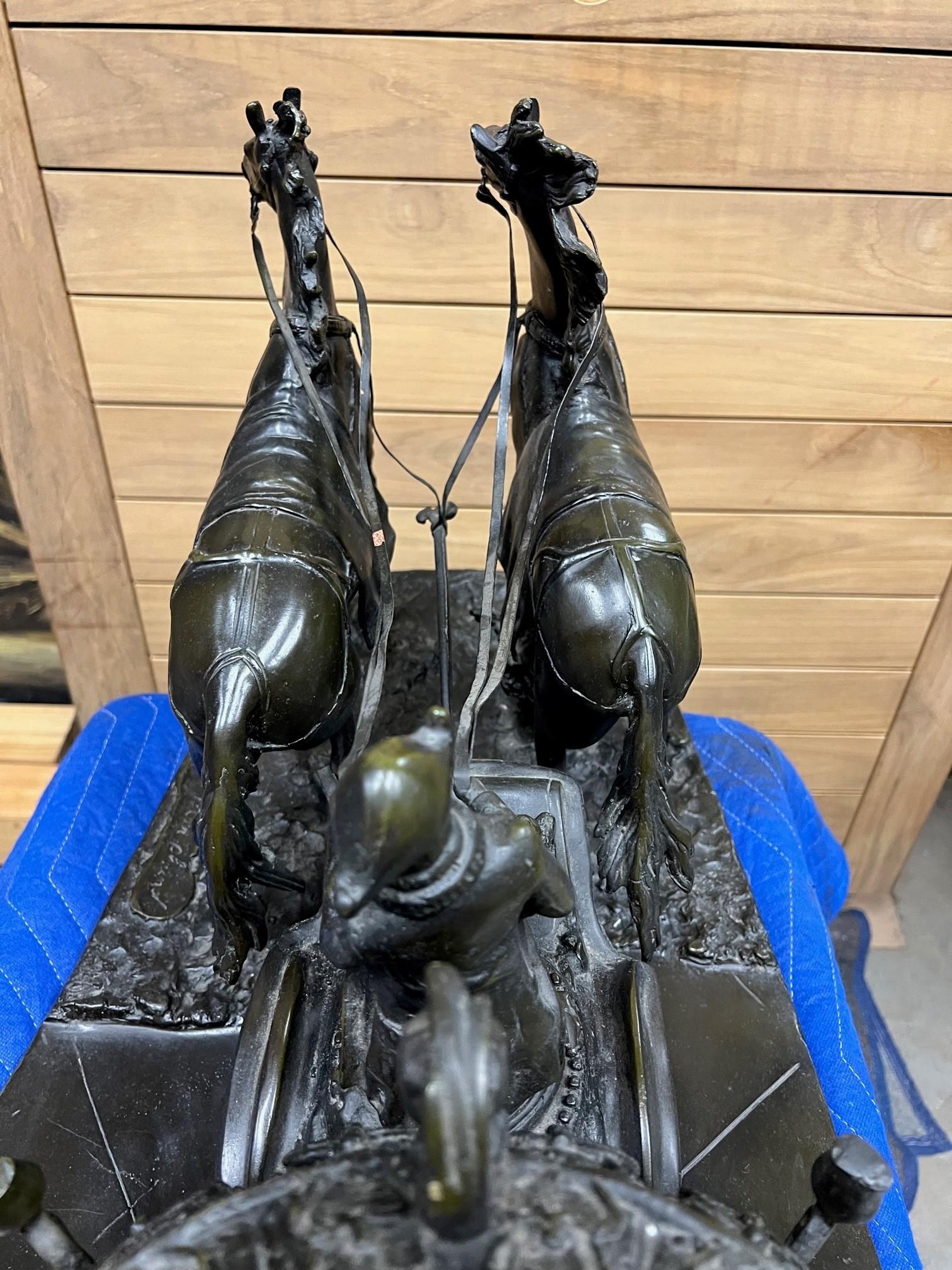 Large Bronze Sculpture of Cinderella and Her Pumpkin Carriage The Midnight Run   For Sale 4