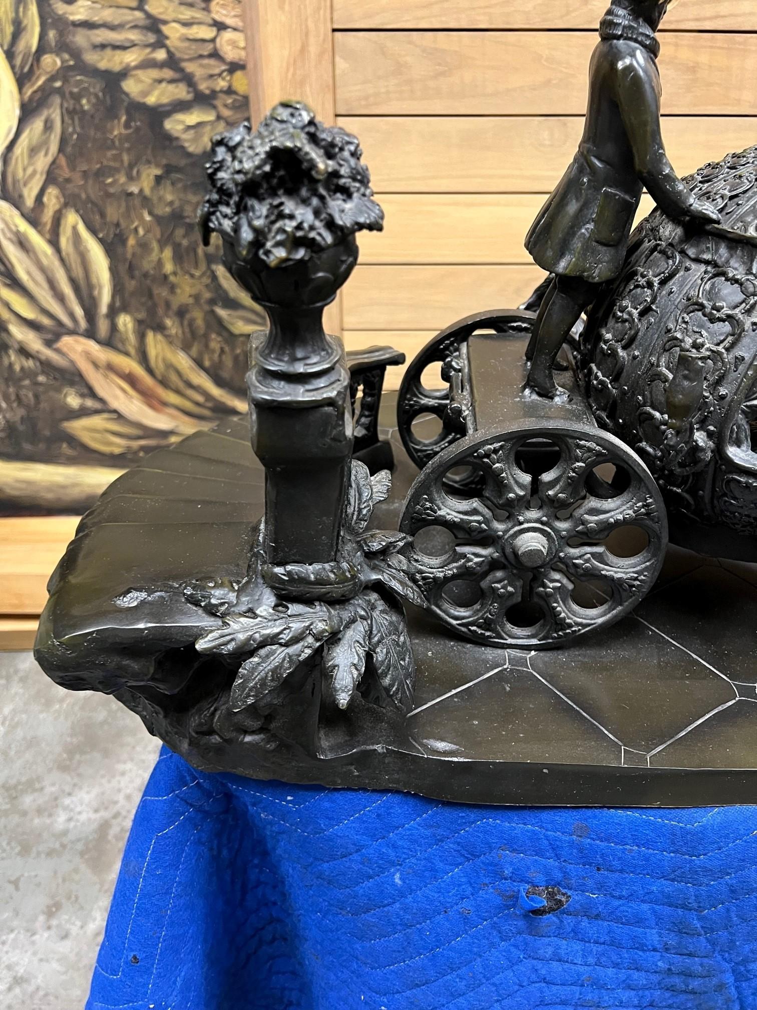 Large Bronze Sculpture of Cinderella and Her Pumpkin Carriage The Midnight Run   For Sale 6