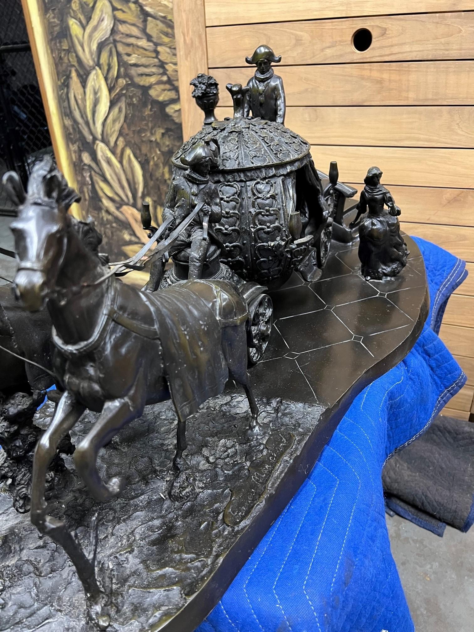 Large Bronze Sculpture of Cinderella and Her Pumpkin Carriage The Midnight Run   For Sale 10