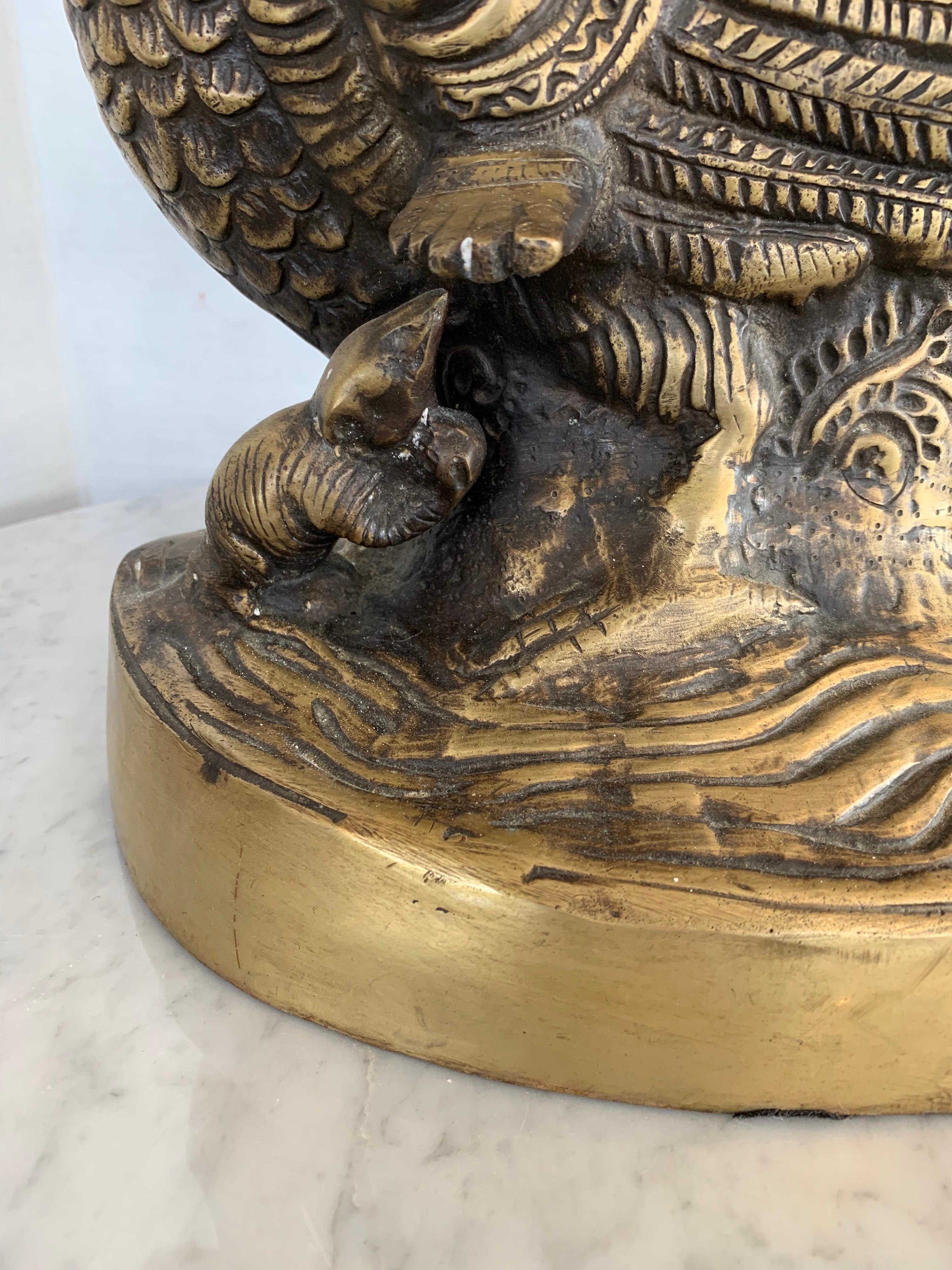 Indian Large Bronze Sculpture of Hindu God Ganesha Elephant Pachyderm
