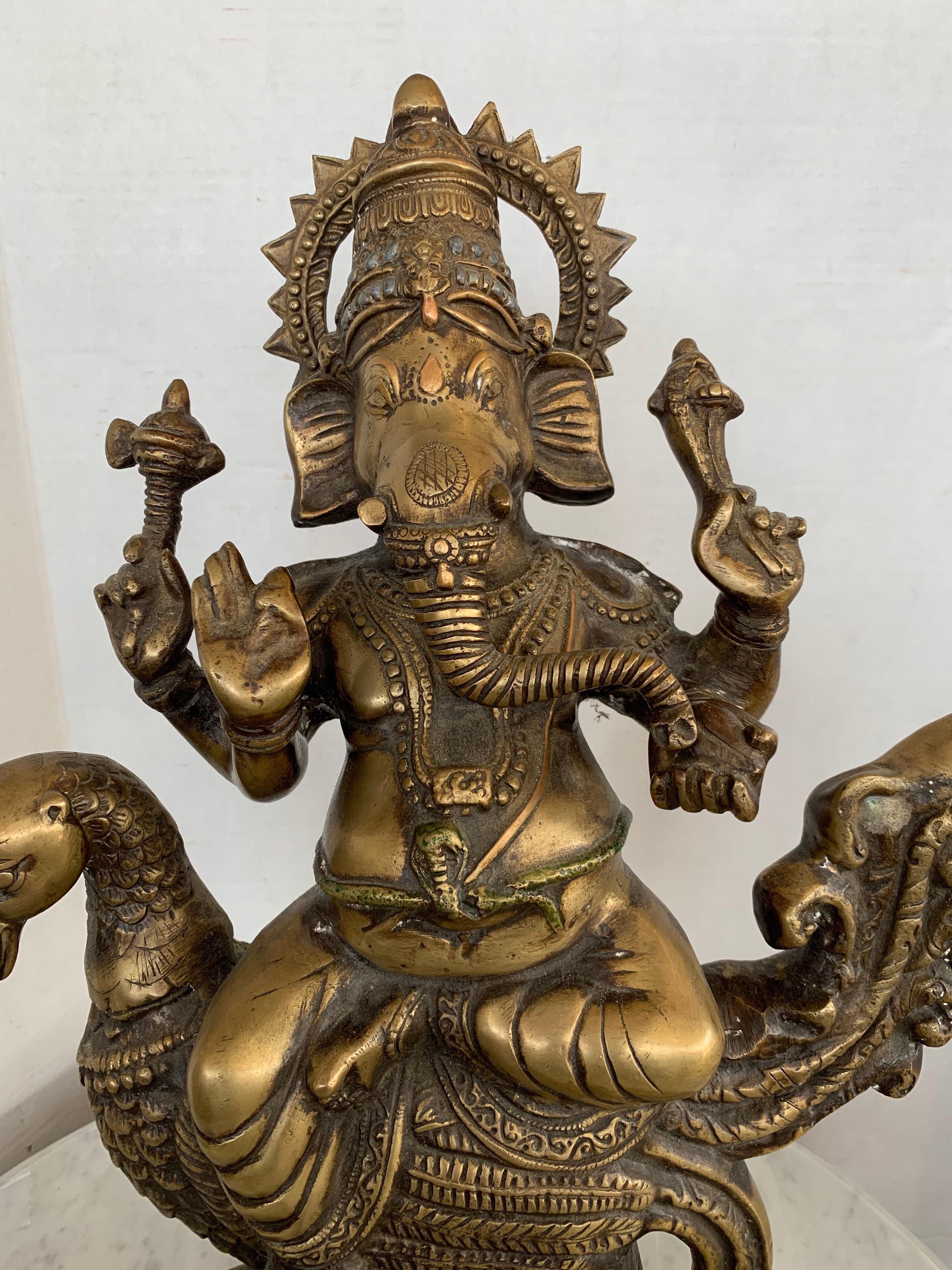 Large Bronze Sculpture of Hindu God Ganesha Elephant Pachyderm 3