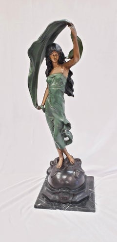 Large Bronze Sculpture of L'Aurore After Auguste Moreau