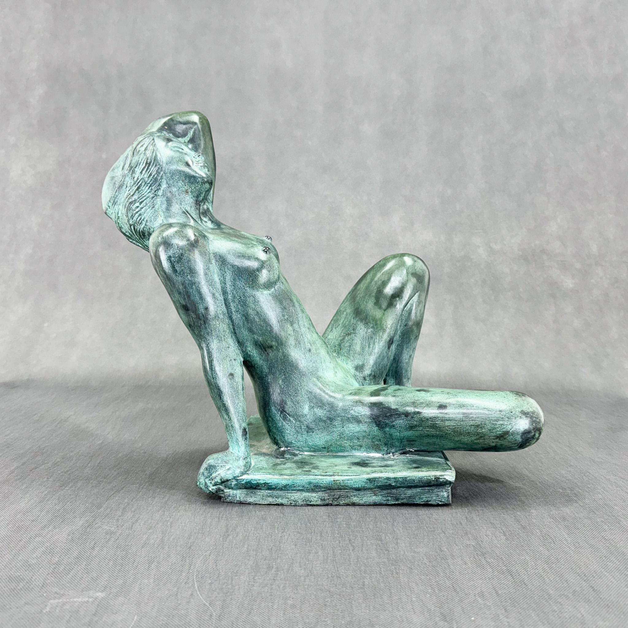 European Large Bronze Sculpture of Nude Women For Sale