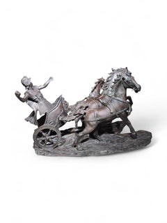 Large Bronze Sculpture of Roman Chariot – 120 cm