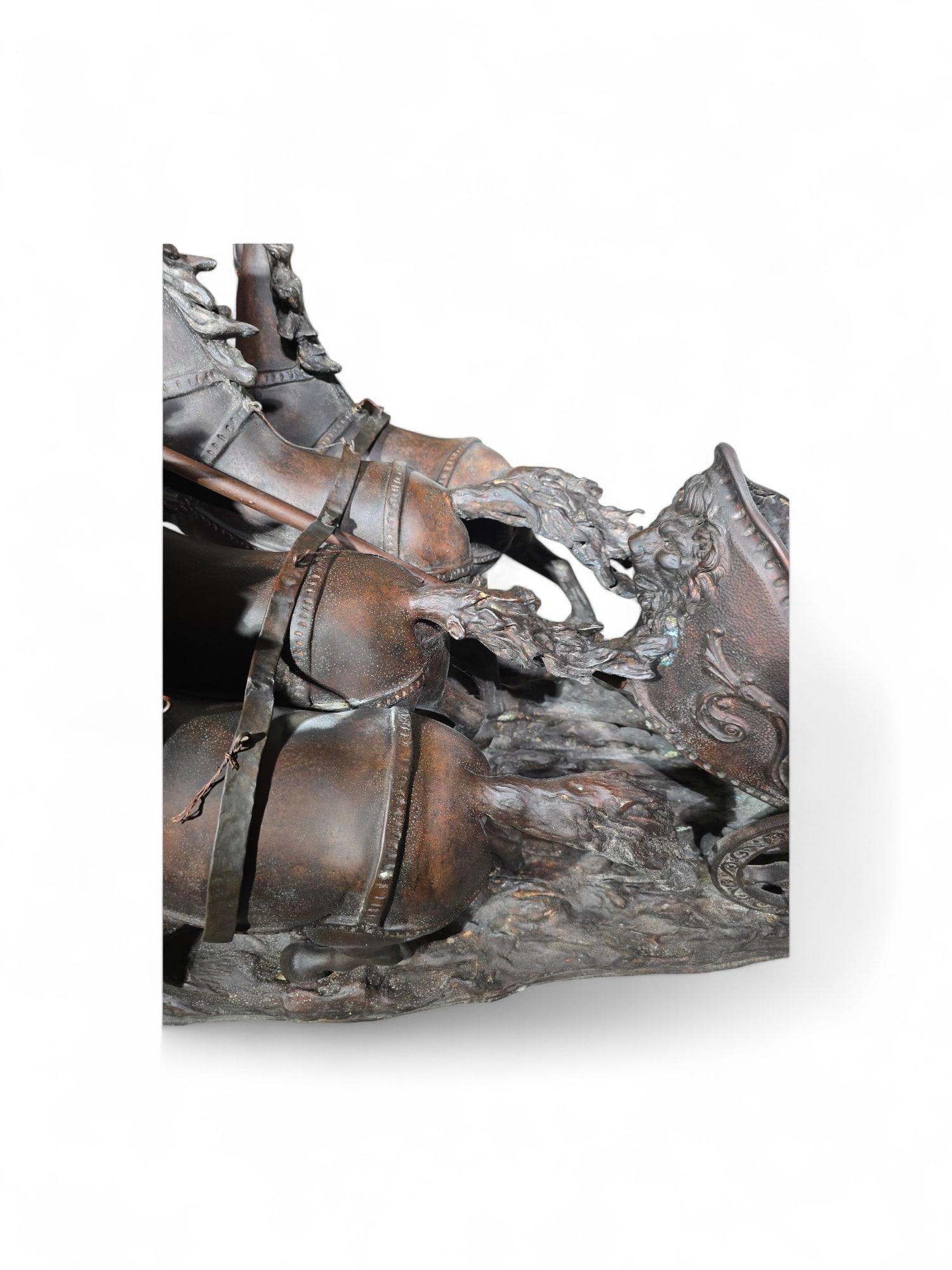 Grande scultura in bronzo di biga romana - 120 cm In condizioni buone in vendita a Madrid, ES