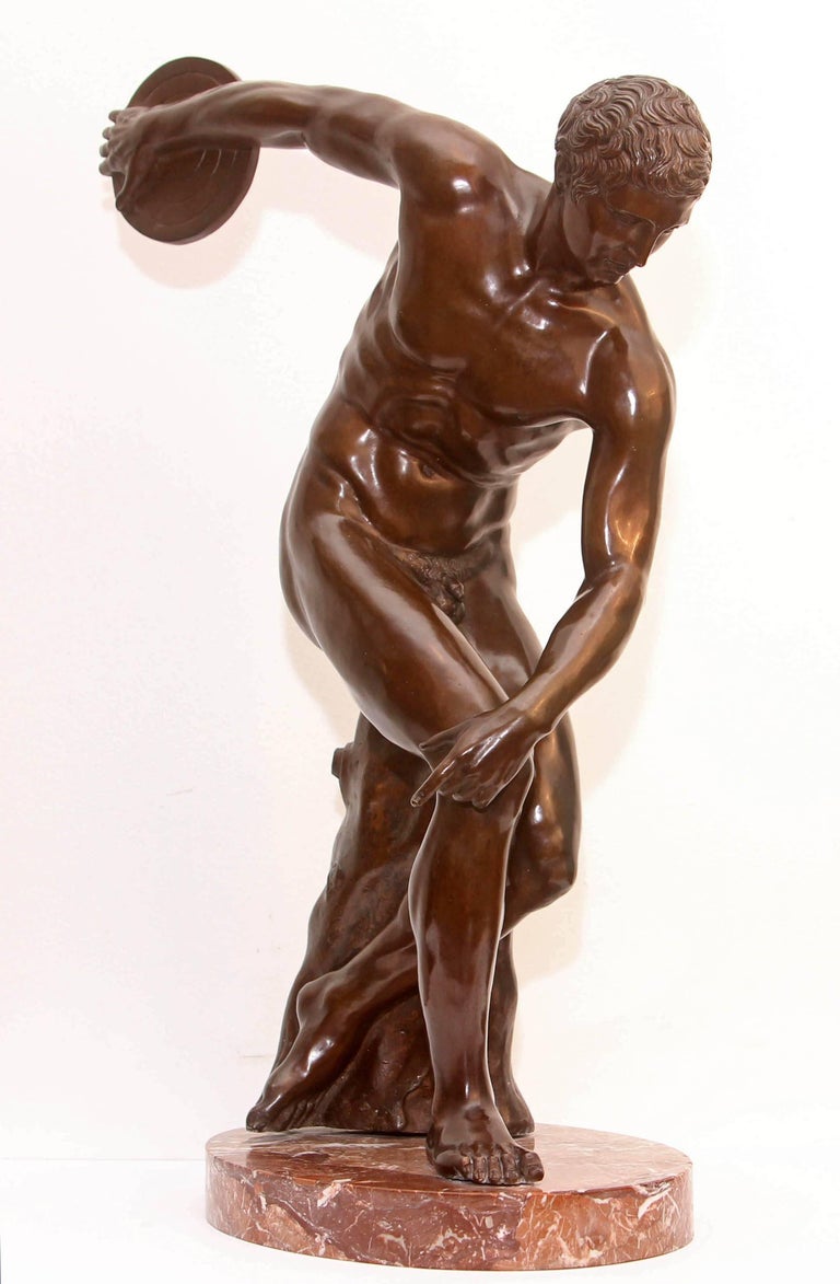 Large Bronze Sculpture "The Discus Thrower" For Sale at 1stdibs
