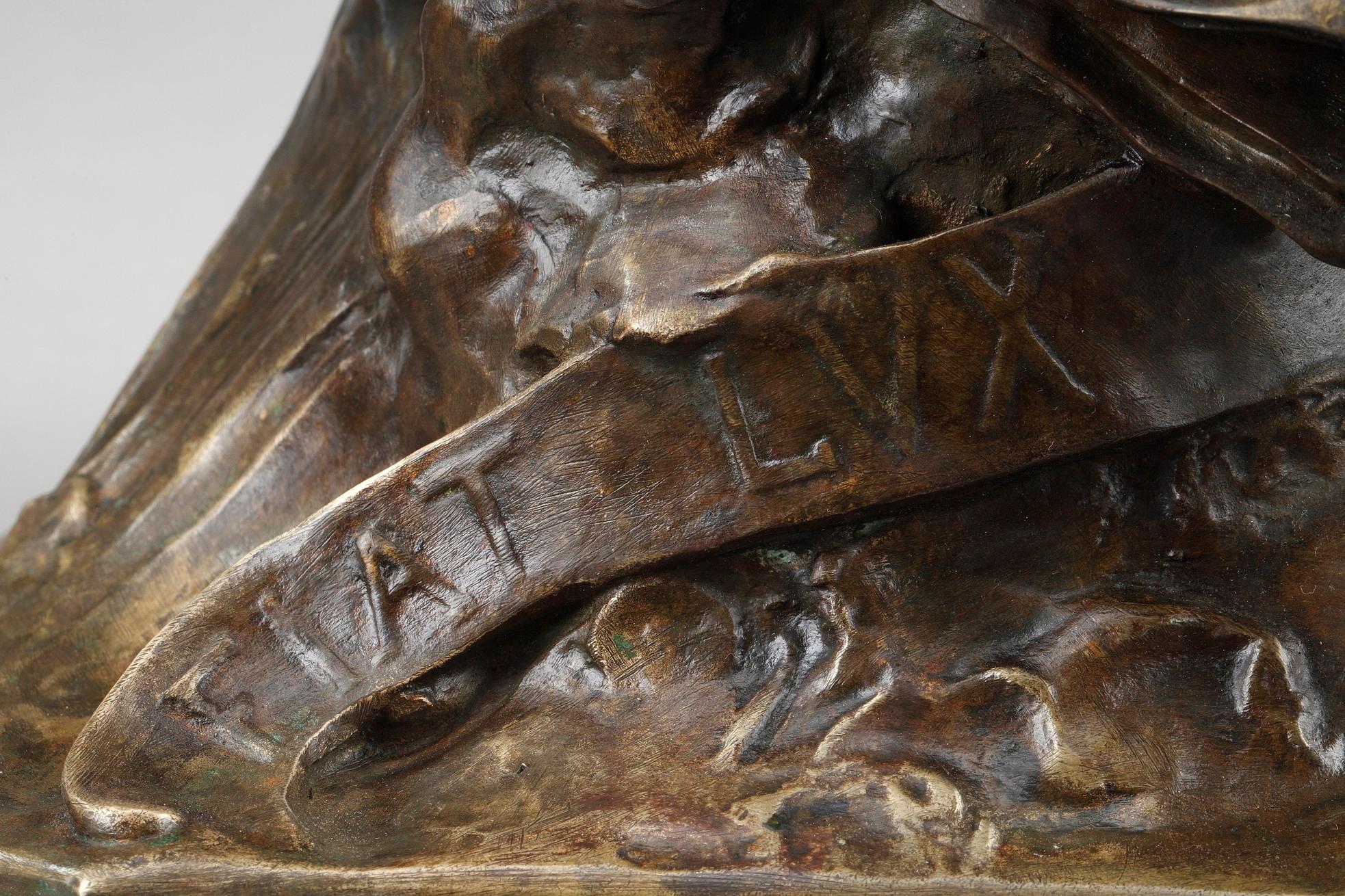 Large Bronze Sculpture: The Thought by Émile-Louis Picault 2