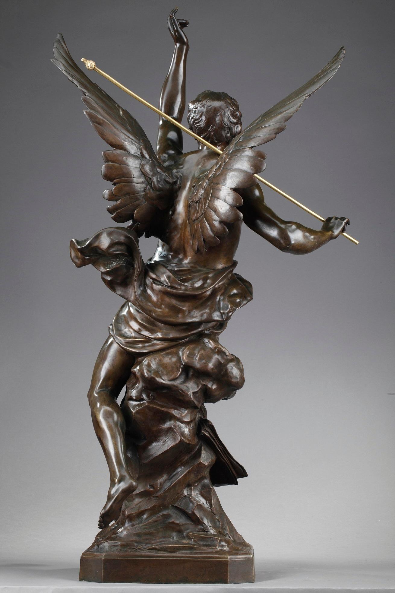 Large Bronze Sculpture: The Thought by Émile-Louis Picault 5