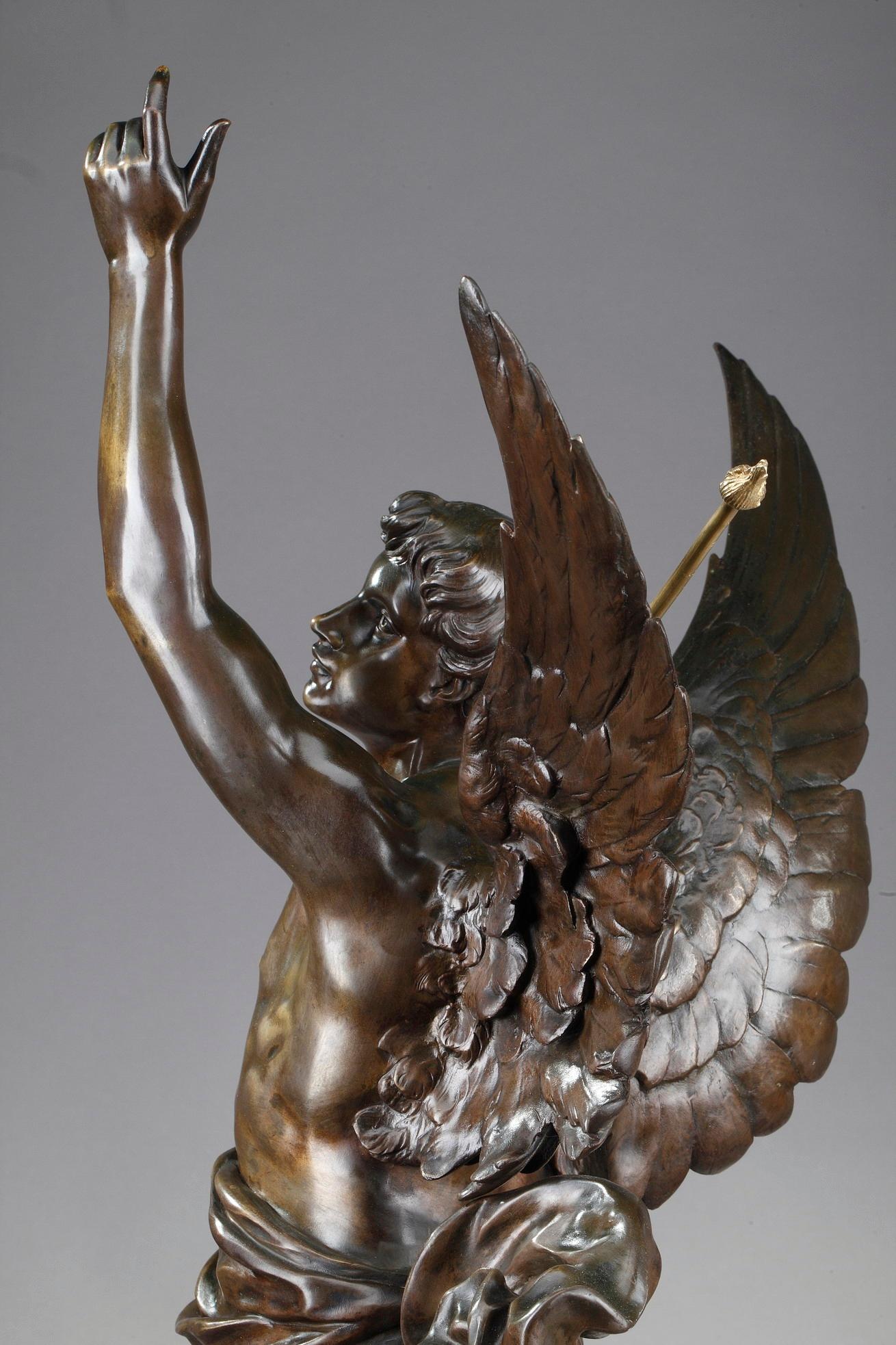 Large Bronze Sculpture: The Thought by Émile-Louis Picault 7