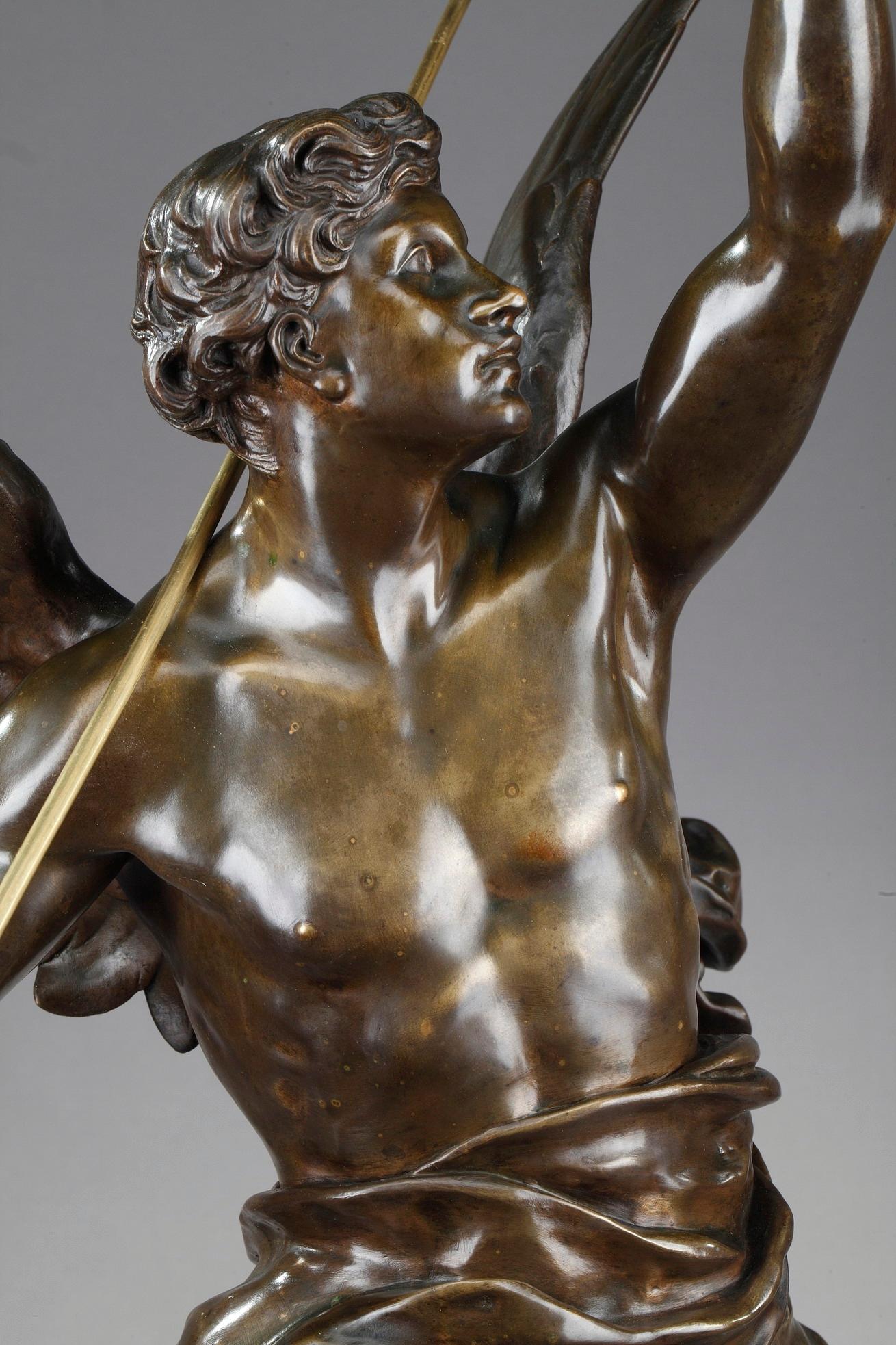 19th Century Large Bronze Sculpture: The Thought by Émile-Louis Picault
