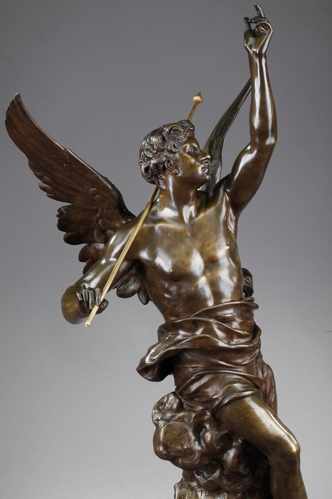 Large Bronze Sculpture: The Thought by Émile-Louis Picault 1