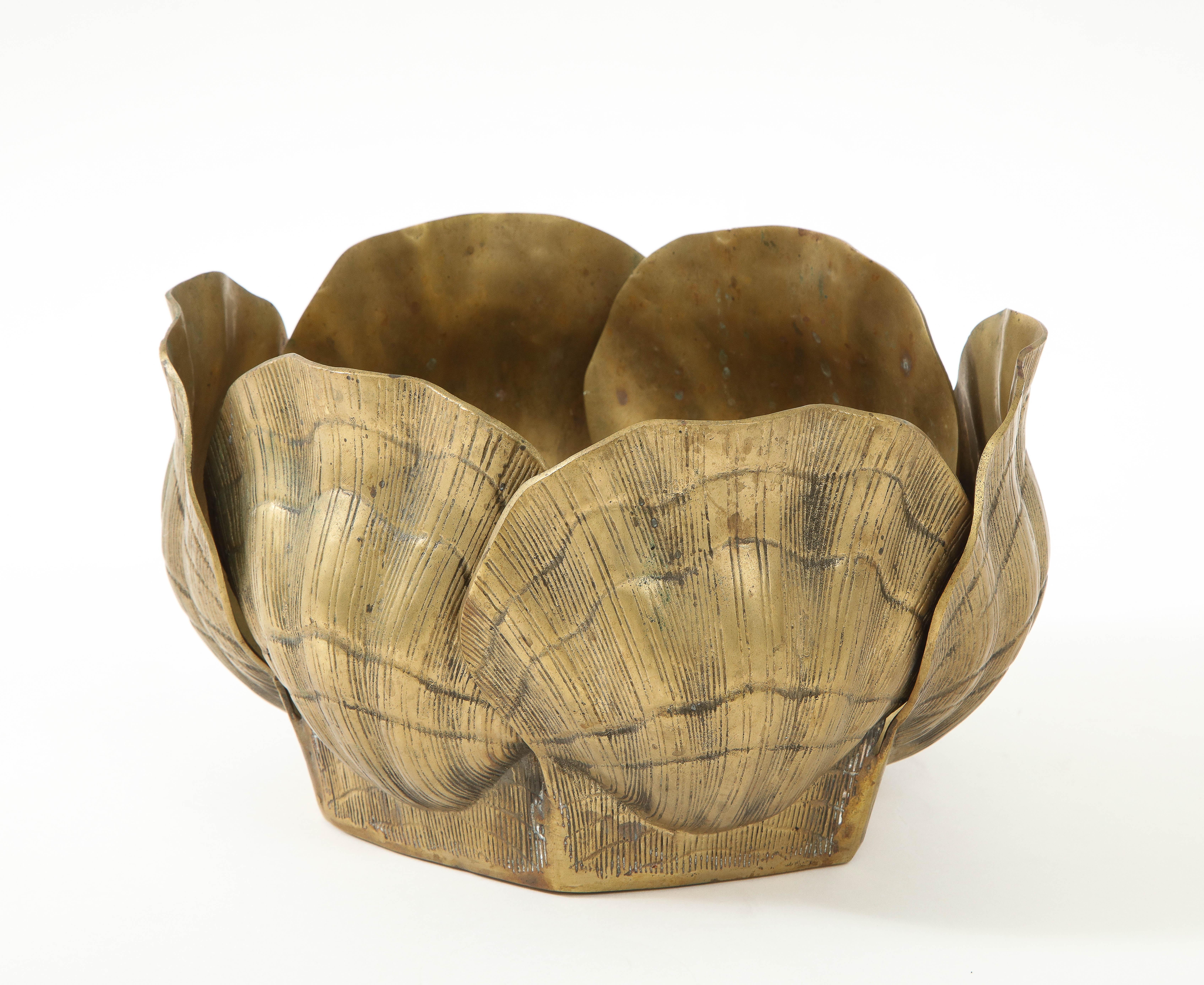 North American Large Bronze Shell Planter