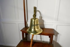 Large Bronze Ships Bell and Mounting Bracket from MV Ravensworth, 1960