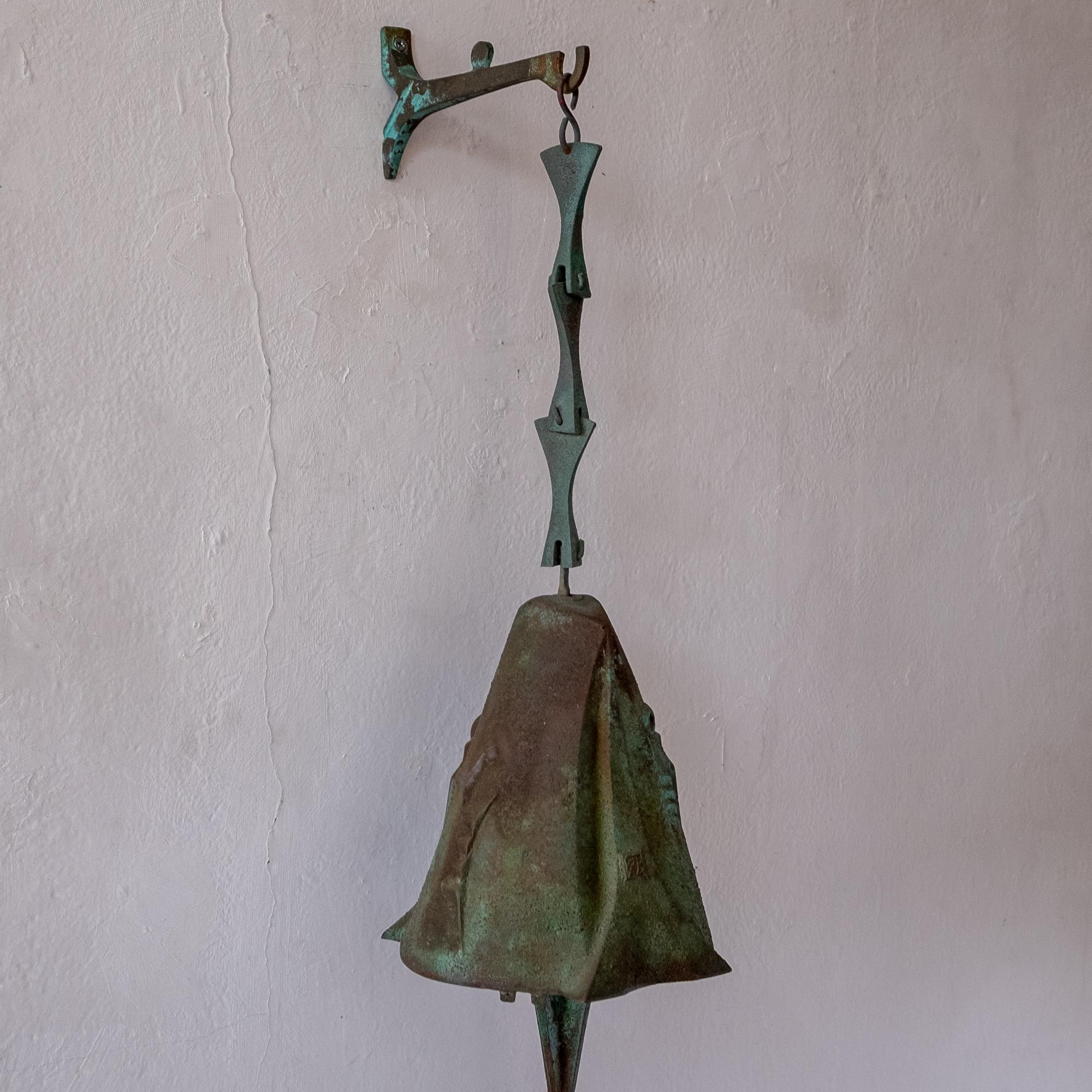 Large Bronze Soleri Bell and Hanging Bracket 4