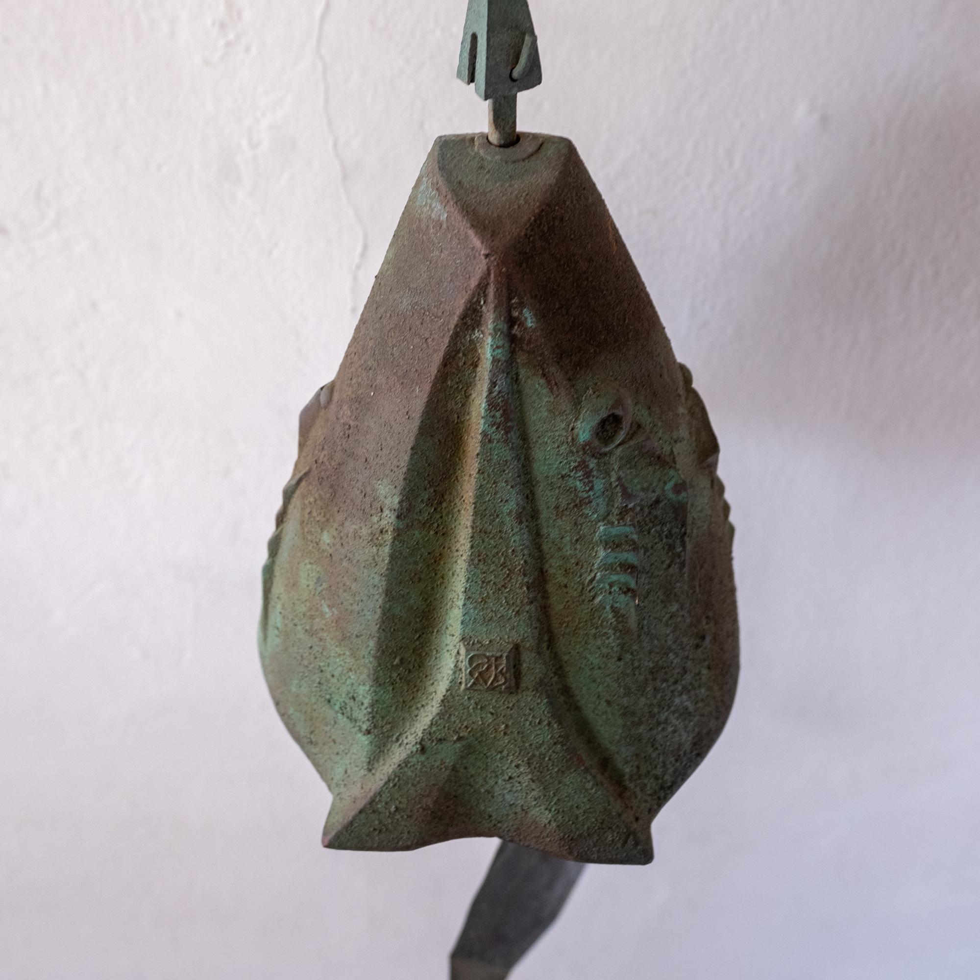 Large Bronze Soleri Bell and Hanging Bracket 6