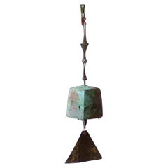 Retro Large Bronze Soleri Bell and Hanging Bracket