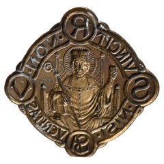 Large Bronze Stamp Seal With Important Religious Coat Of Arms, 19th century