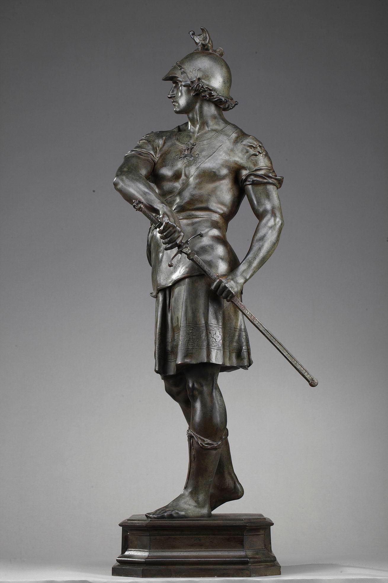 Large Bronze Statue Bellum by Emile-Louis Picault 'French, 1833-1915' 3