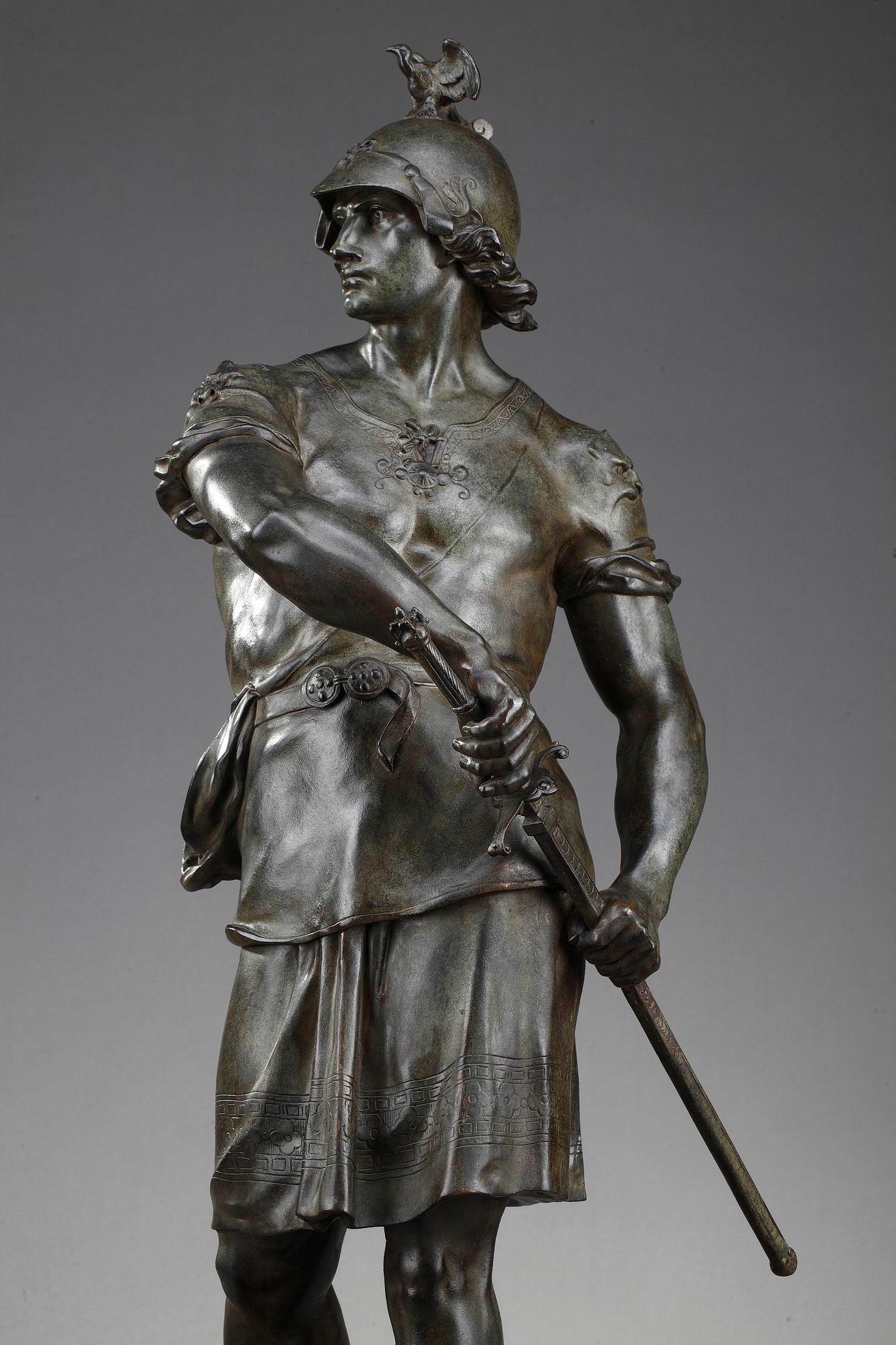Large Bronze Statue Bellum by Emile-Louis Picault 'French, 1833-1915' In Good Condition In Paris, FR