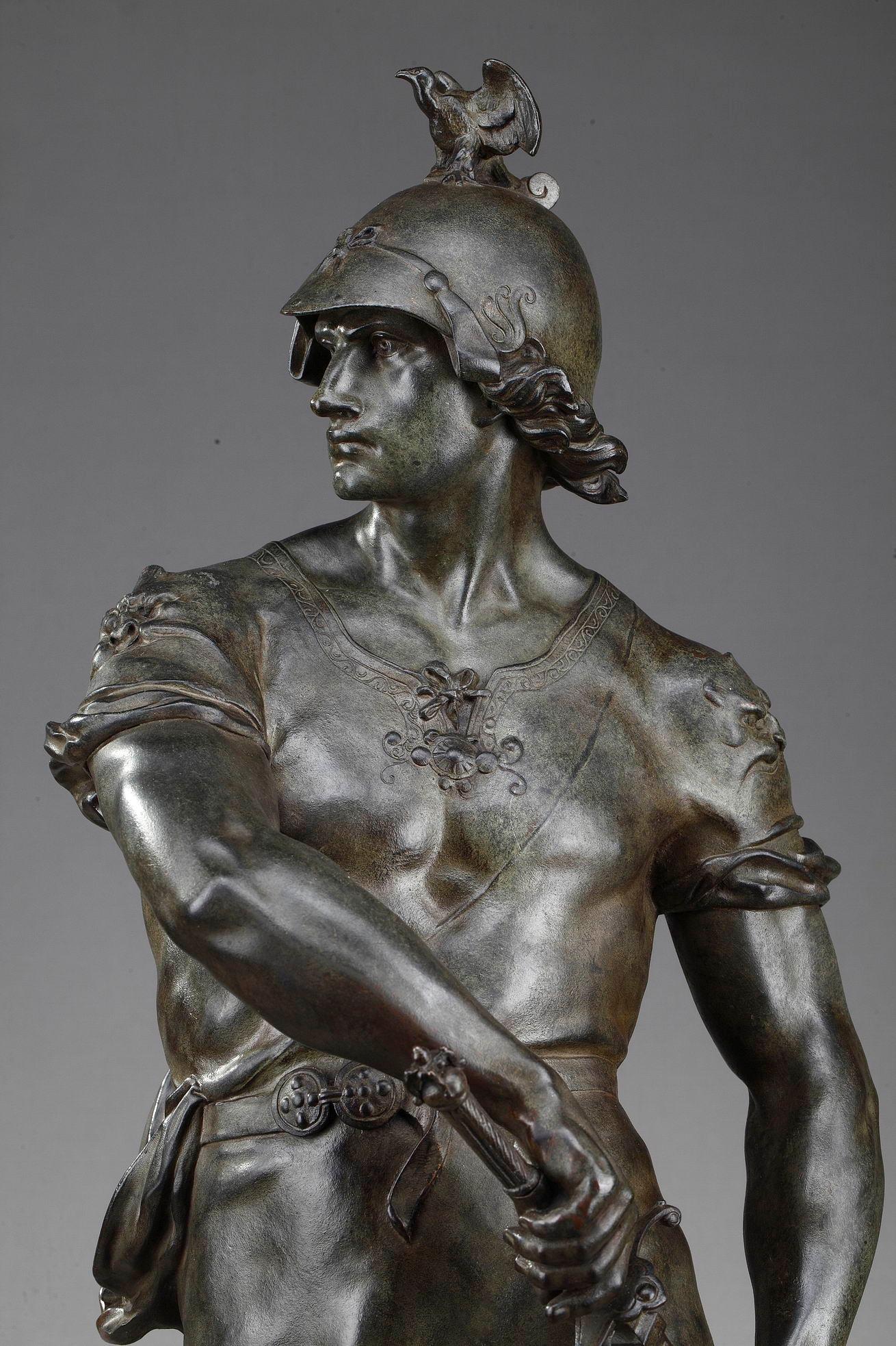 19th Century Large Bronze Statue Bellum by Emile-Louis Picault 'French, 1833-1915'