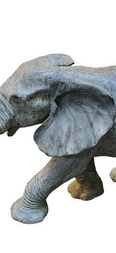 Large Bronze Statue of a Baby Elephant