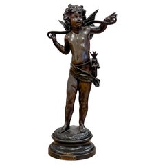 Bronze Color Metal Statue of Cupid