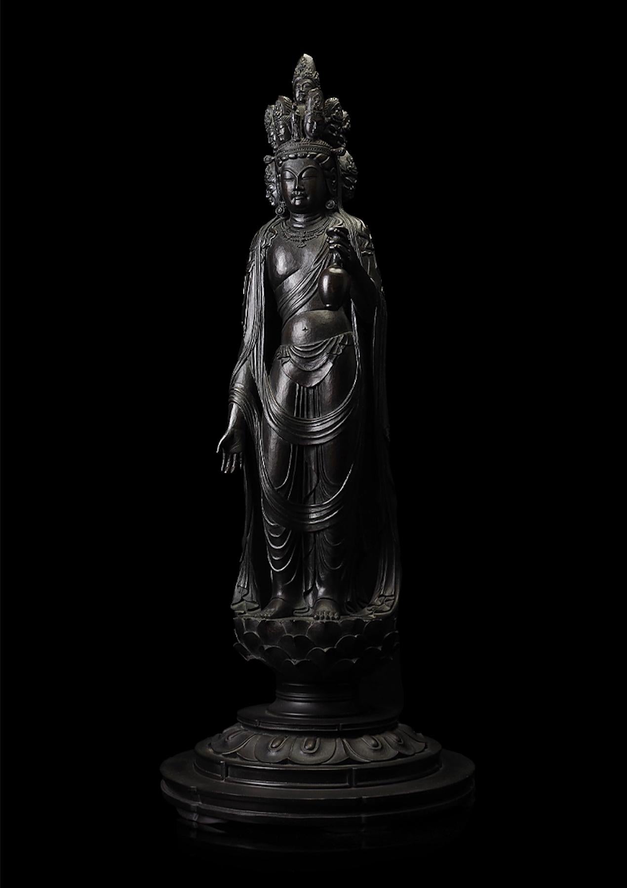 Grande statue en bronze de Kannon à onze visages par Matsuhisa Shūrin (1926-1992) en vente 5