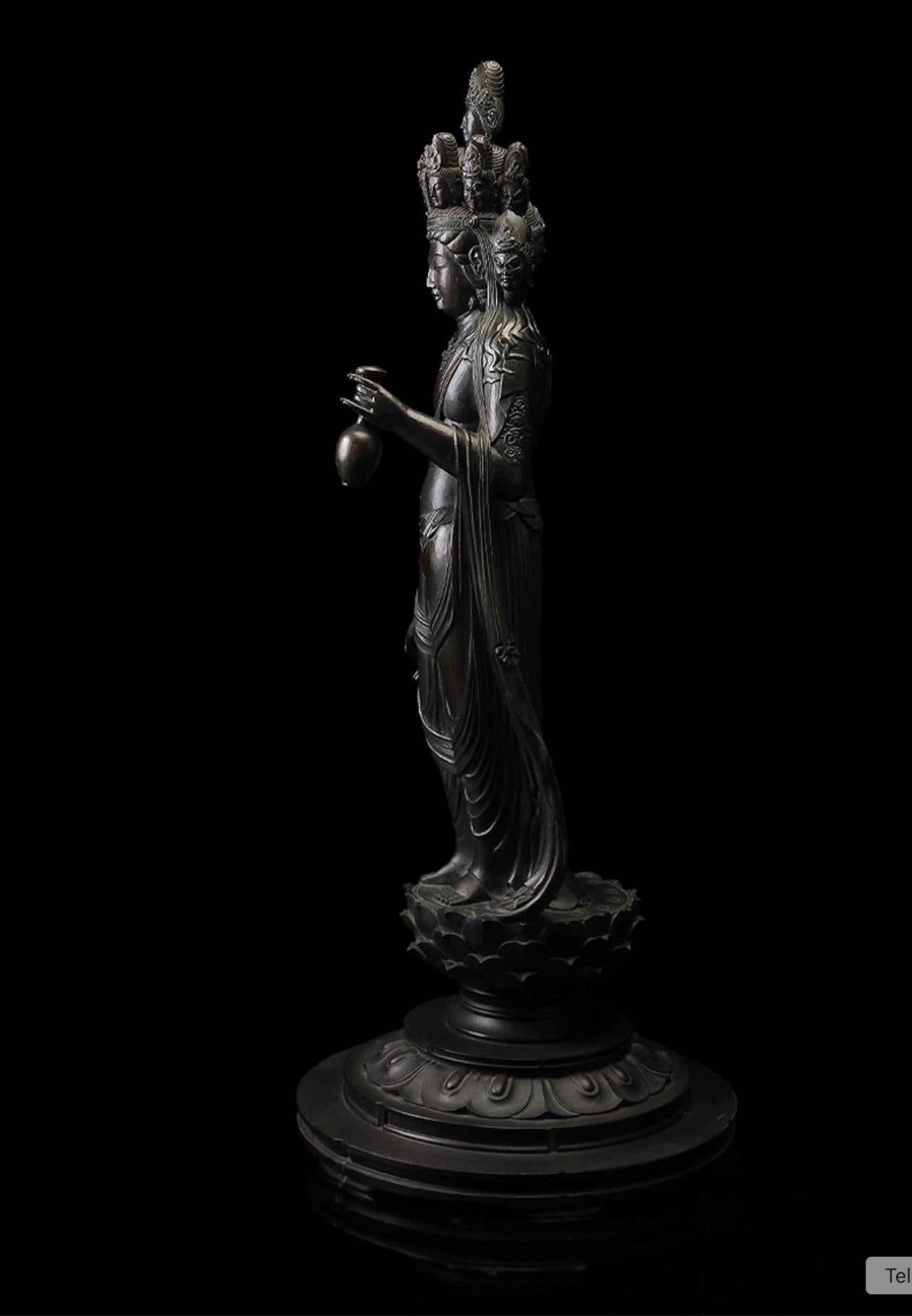 Grande statue en bronze de Kannon à onze visages par Matsuhisa Shūrin (1926-1992) Bon état - En vente à Fukuoka, JP