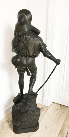 19th Century Italian large Bronze Statue by Ettore Ximines