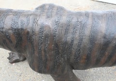 Large Bronze Tiger Cat Statue Lion Panther Casting