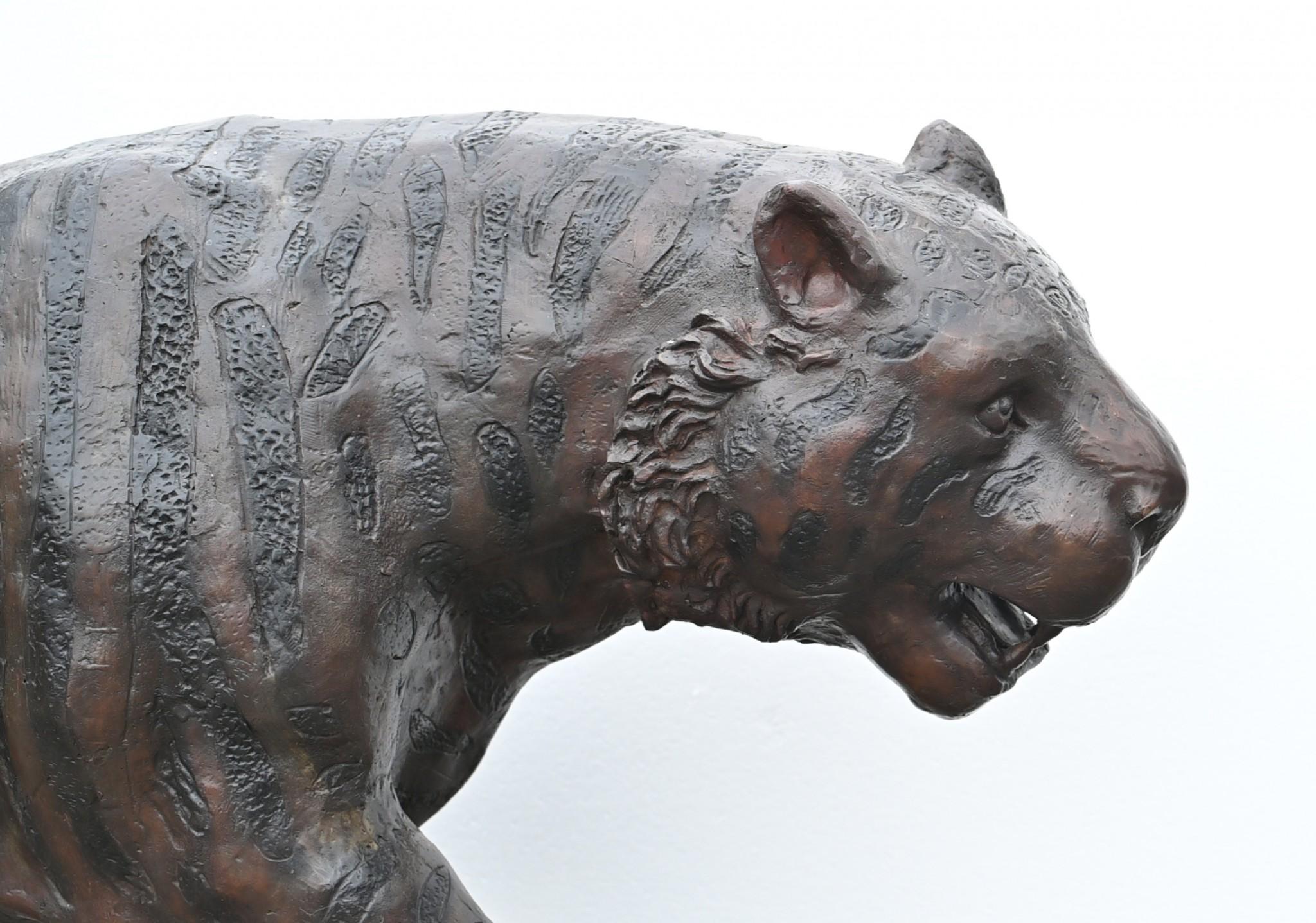 Bronzo Grande statua di bronzo di gatto tigre, leone, pantera, fusione di bronzo in vendita