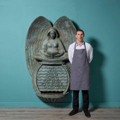 Large Bronze Wall Fountain of an Angel