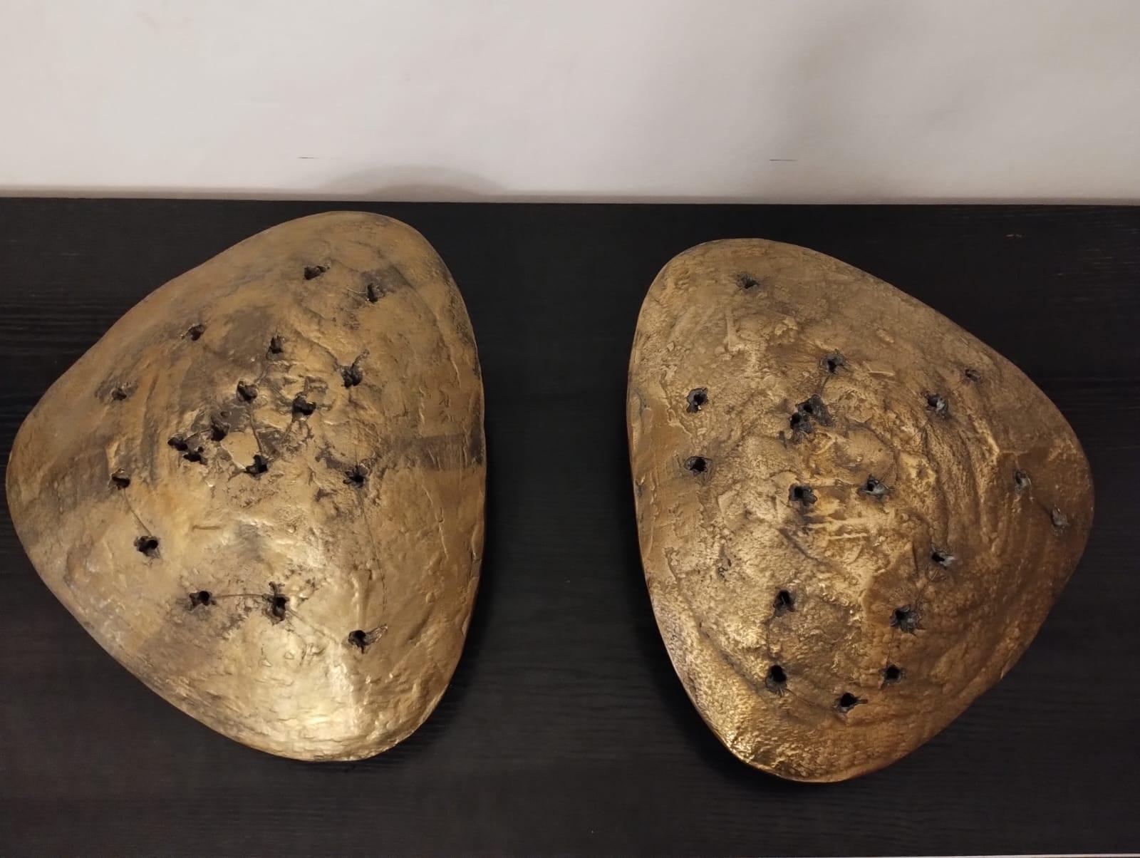 Grandes apliques de bronce, Italia Años 60 Moderno orgánico en venta