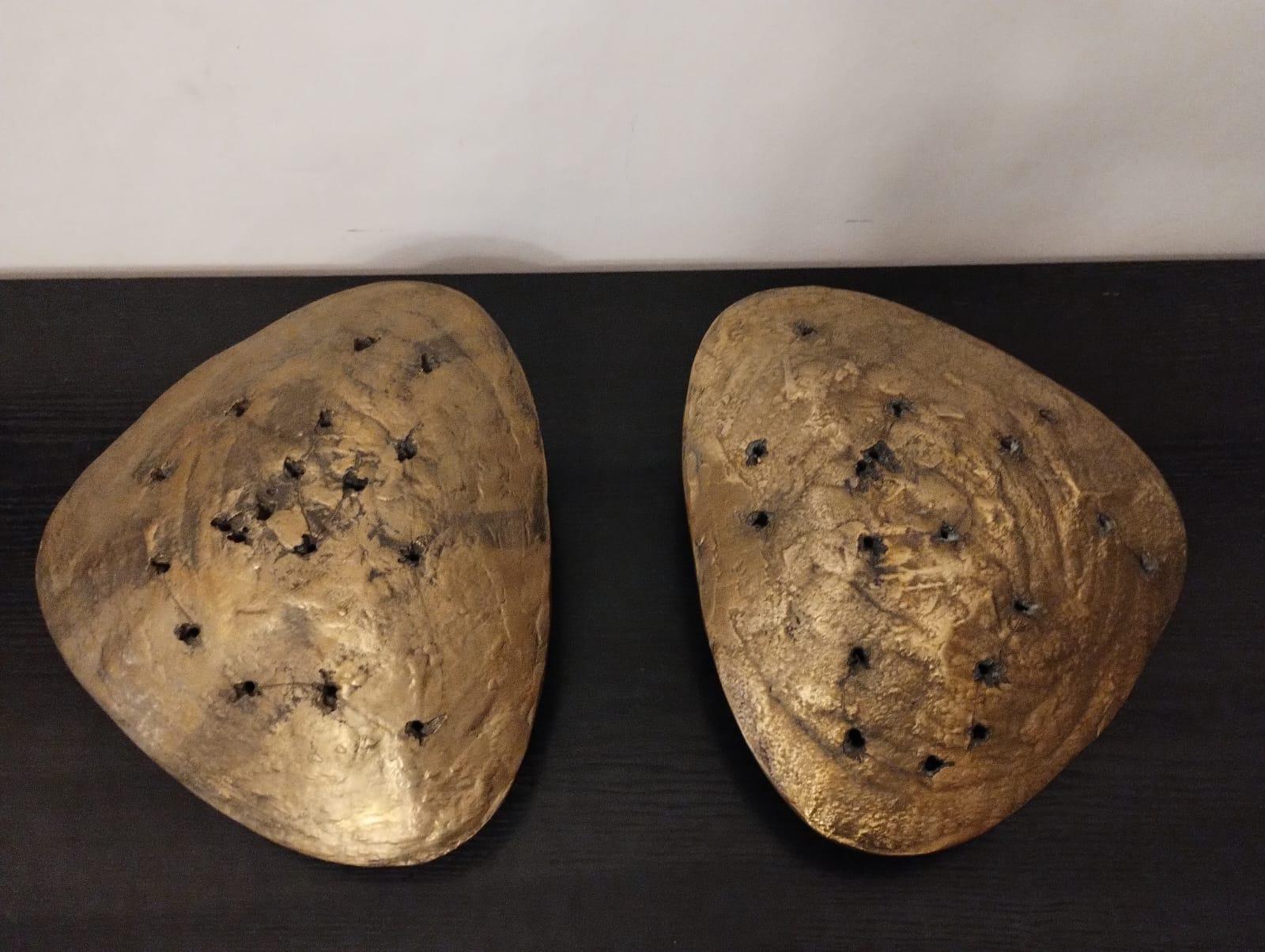 Grandes apliques de bronce, Italia Años 60 en venta 2