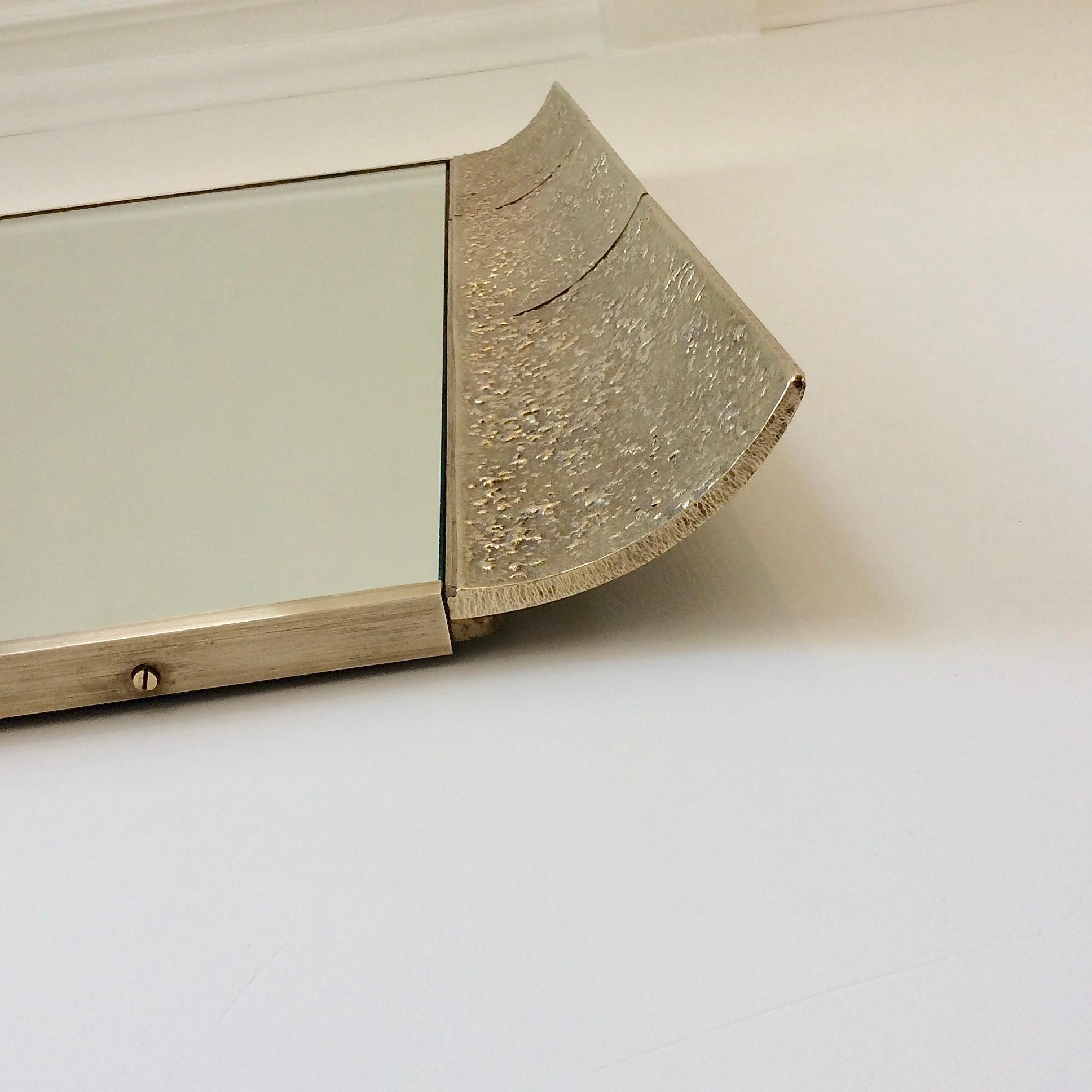 Luciano Frigerio Large Bronze Wall Mirror for Cellini Cantu, circa 1970, Italy For Sale 5