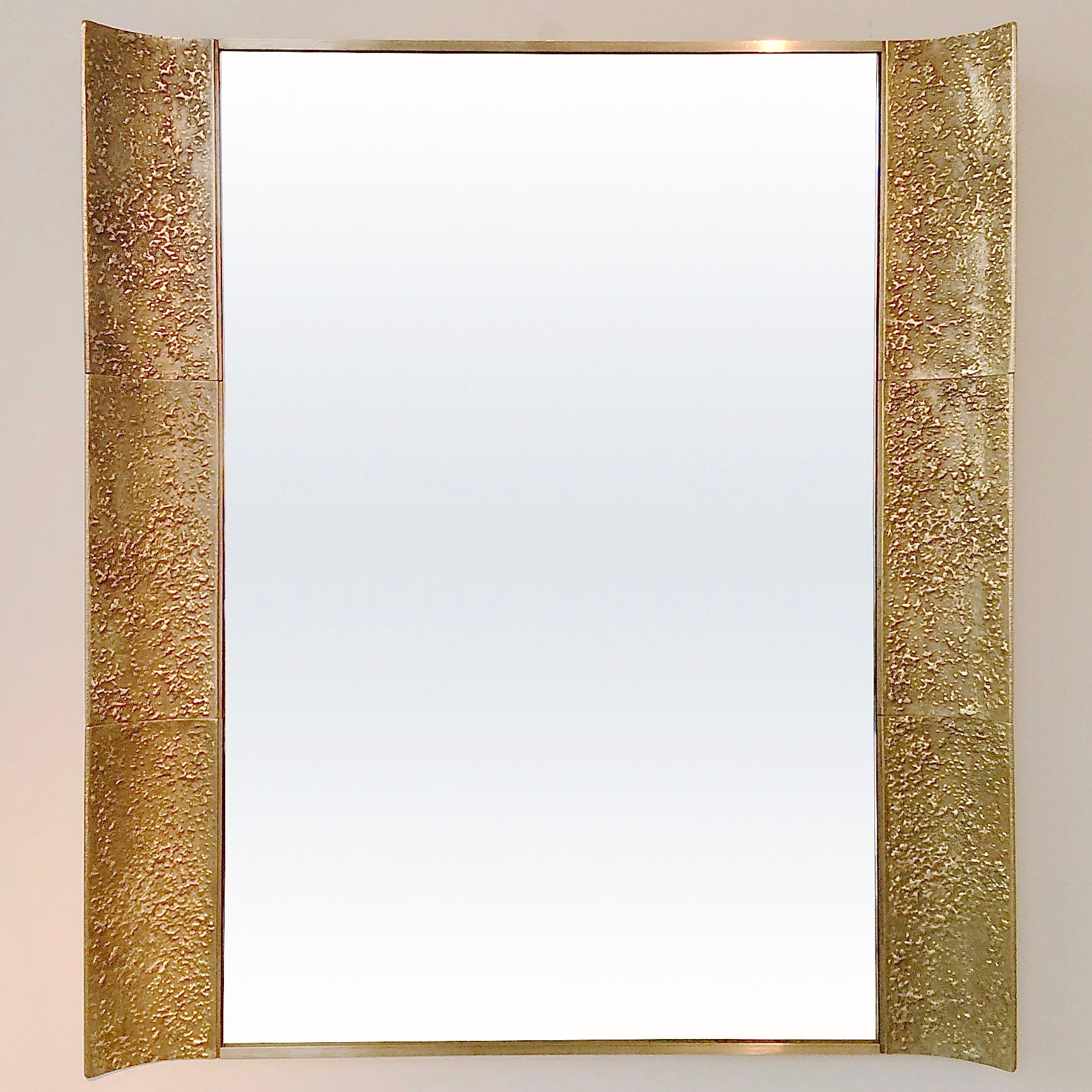 Luciano Frigerio Large Bronze Wall Mirror for Cellini Cantu, circa 1970, Italy For Sale 9
