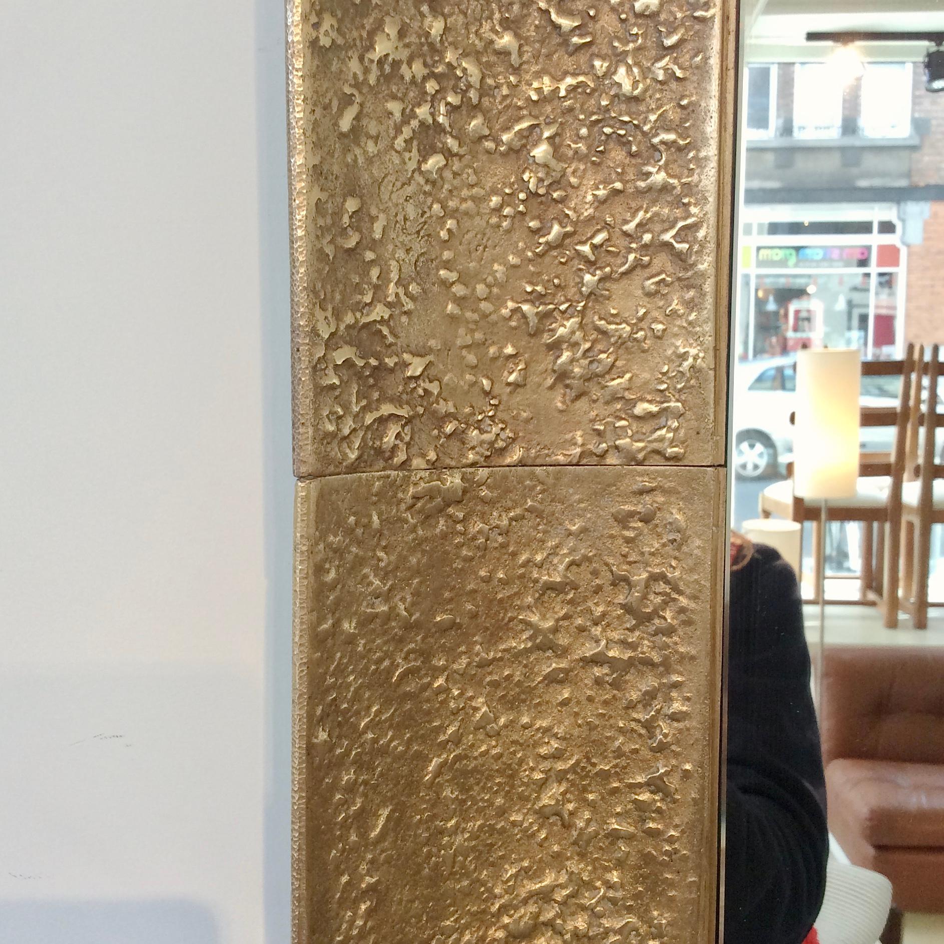 Luciano Frigerio Large Bronze Wall Mirror for Cellini Cantu, circa 1970, Italy In Good Condition For Sale In Brussels, BE