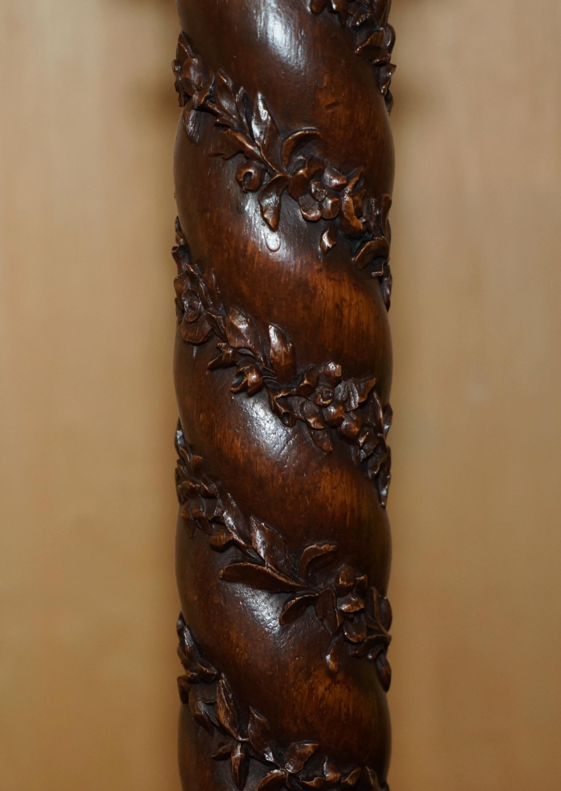 LARGE BRONZED FiNISH CORINTHIAN GRAPE VINE DECO PILLAR TABLE LAMP FULLY SERVICED For Sale 1