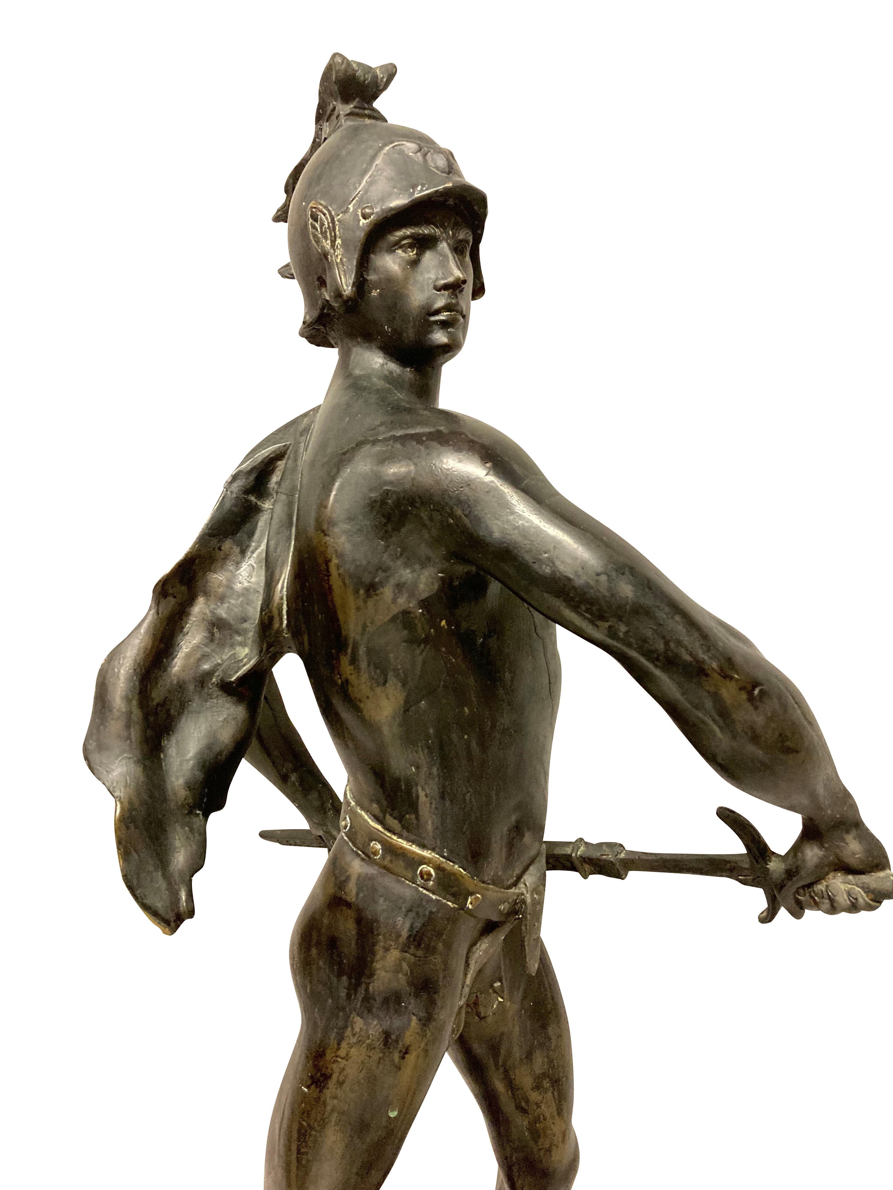 Grand modèle électrotype et métal bronzé d'un gladiateur d'après Emile Louis Picault, français, 1833-1915, 