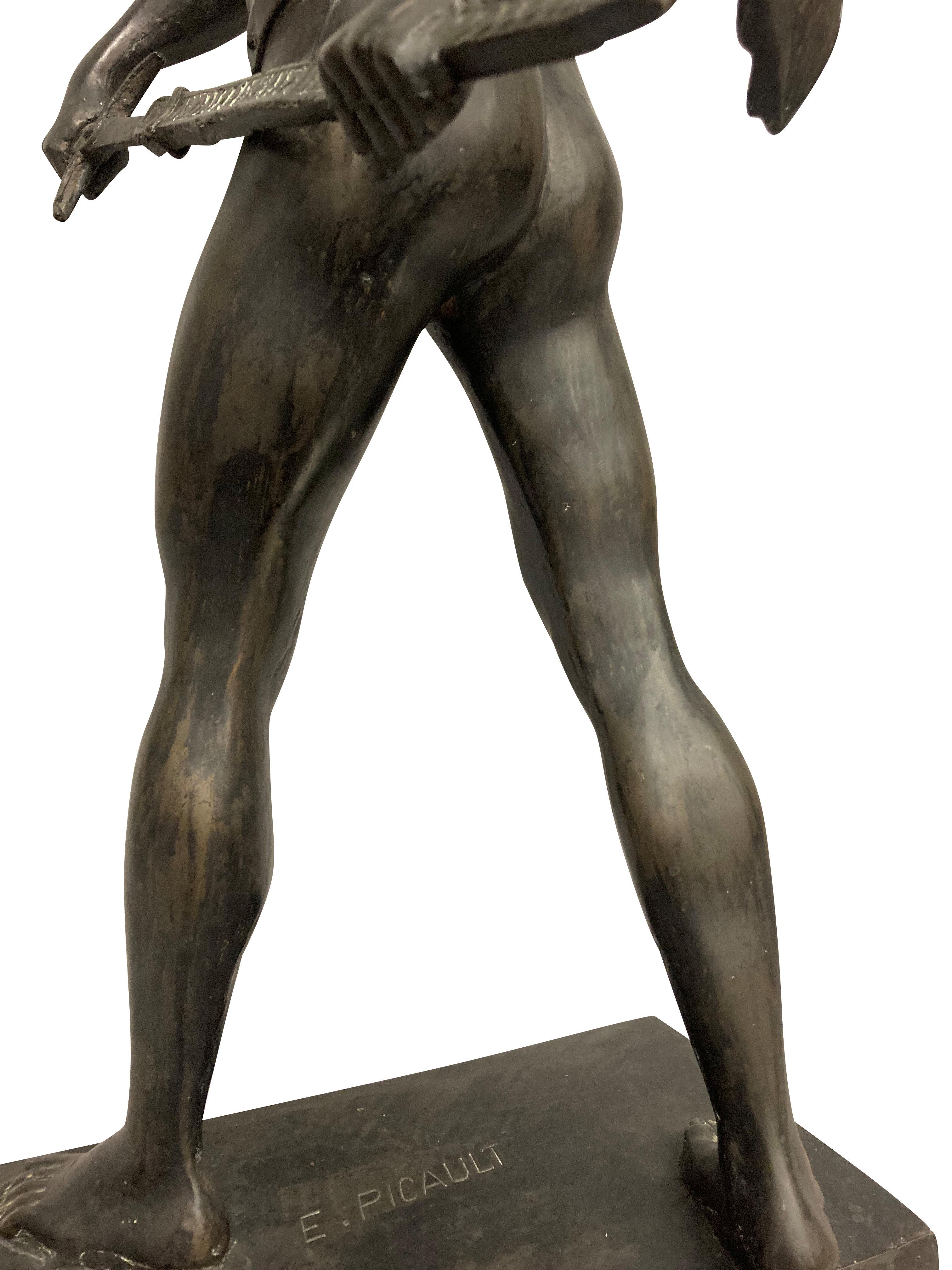 Grand gladiateur en bronze d'après Emile Picault Bon état - En vente à London, GB