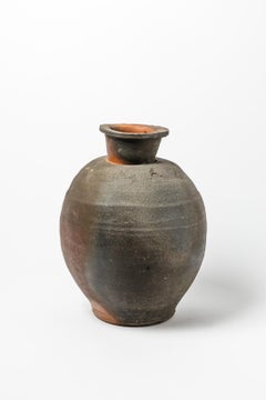 Large Brown and Black 20th Century Stoneware Ceramic Vase by Steen Kepp La Borne