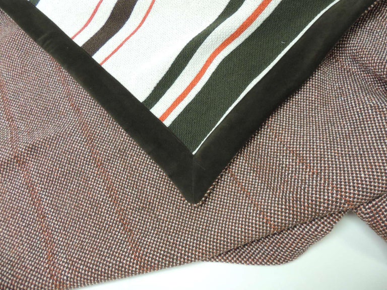 Large Brown and Orange Stripes Allessandra Branca Throw For Sale at 1stdibs