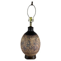 Grande lampe de table en céramique Brown par California Pottery dans le style de Bob Kinzie