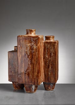 Large Brown Ceramic Vase, 1970