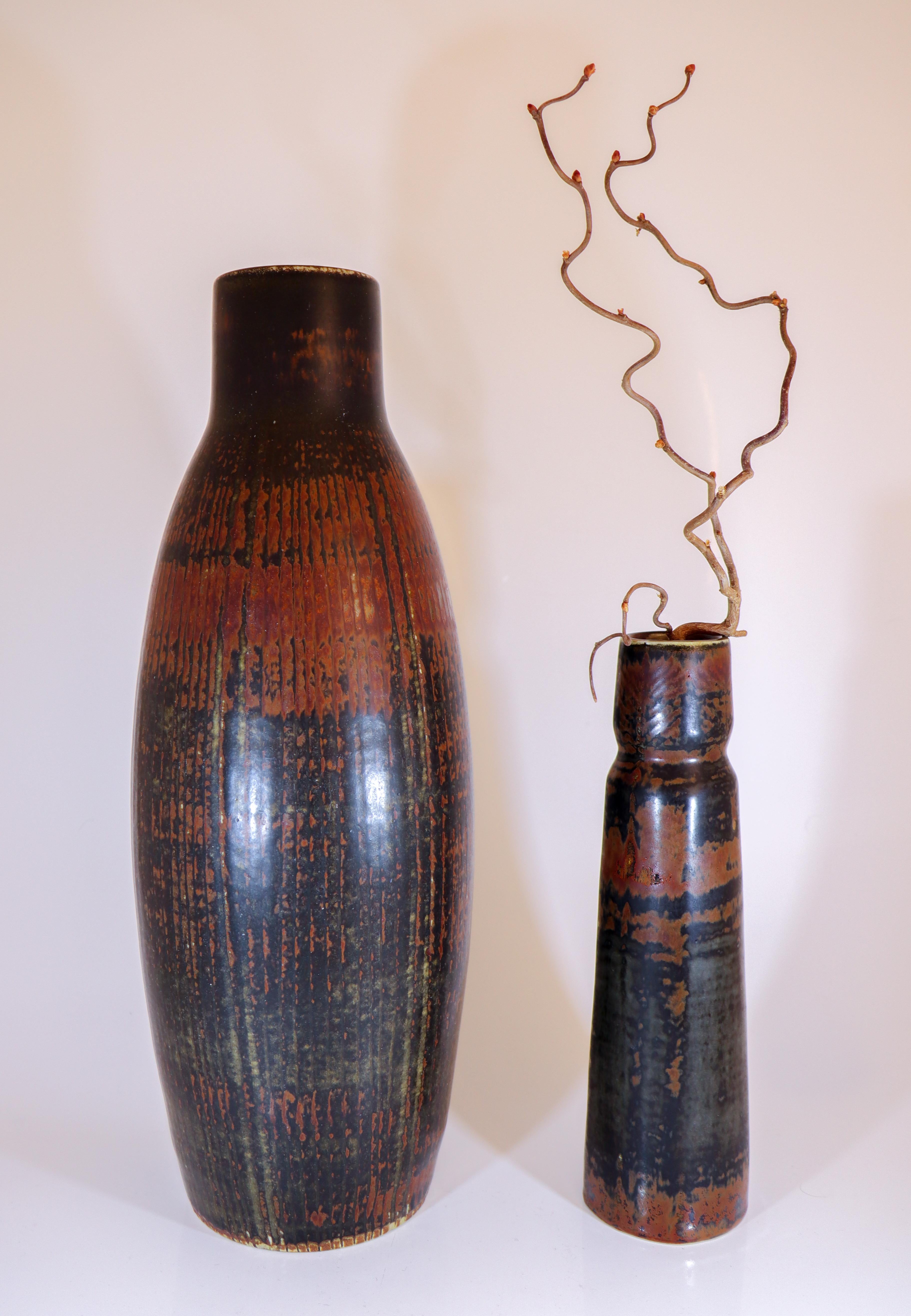 Grand vase en céramique brune - Carl-Harry Stålhane - Rörstrand - Milieu du XXe siècle en vente 4