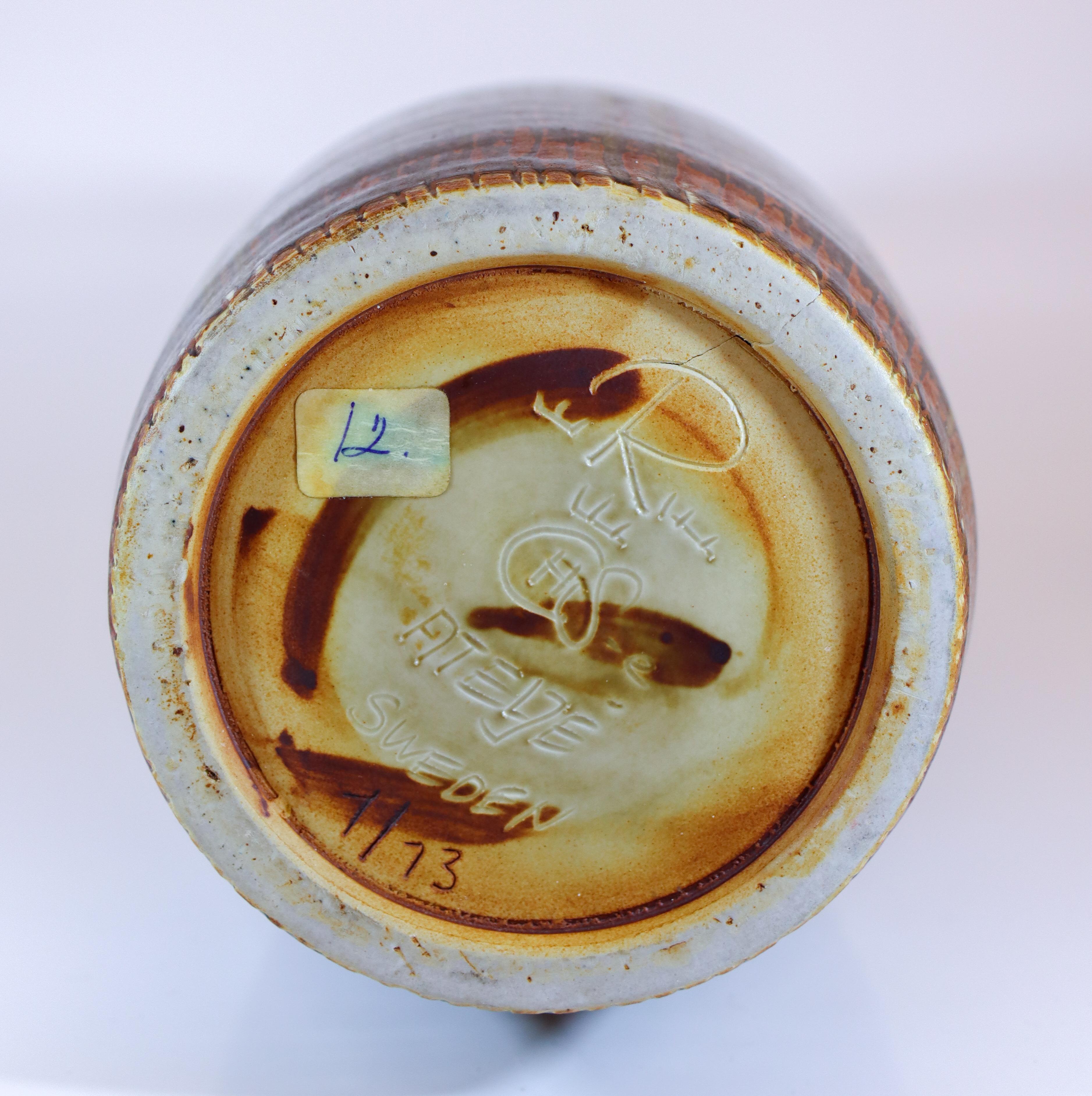 Grand vase en céramique brune - Carl-Harry Stålhane - Rörstrand - Milieu du XXe siècle en vente 1