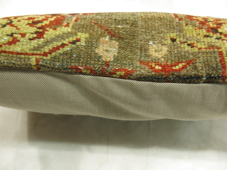 Large Brown Gray Persian Rug Pillow For Sale at 1stDibs