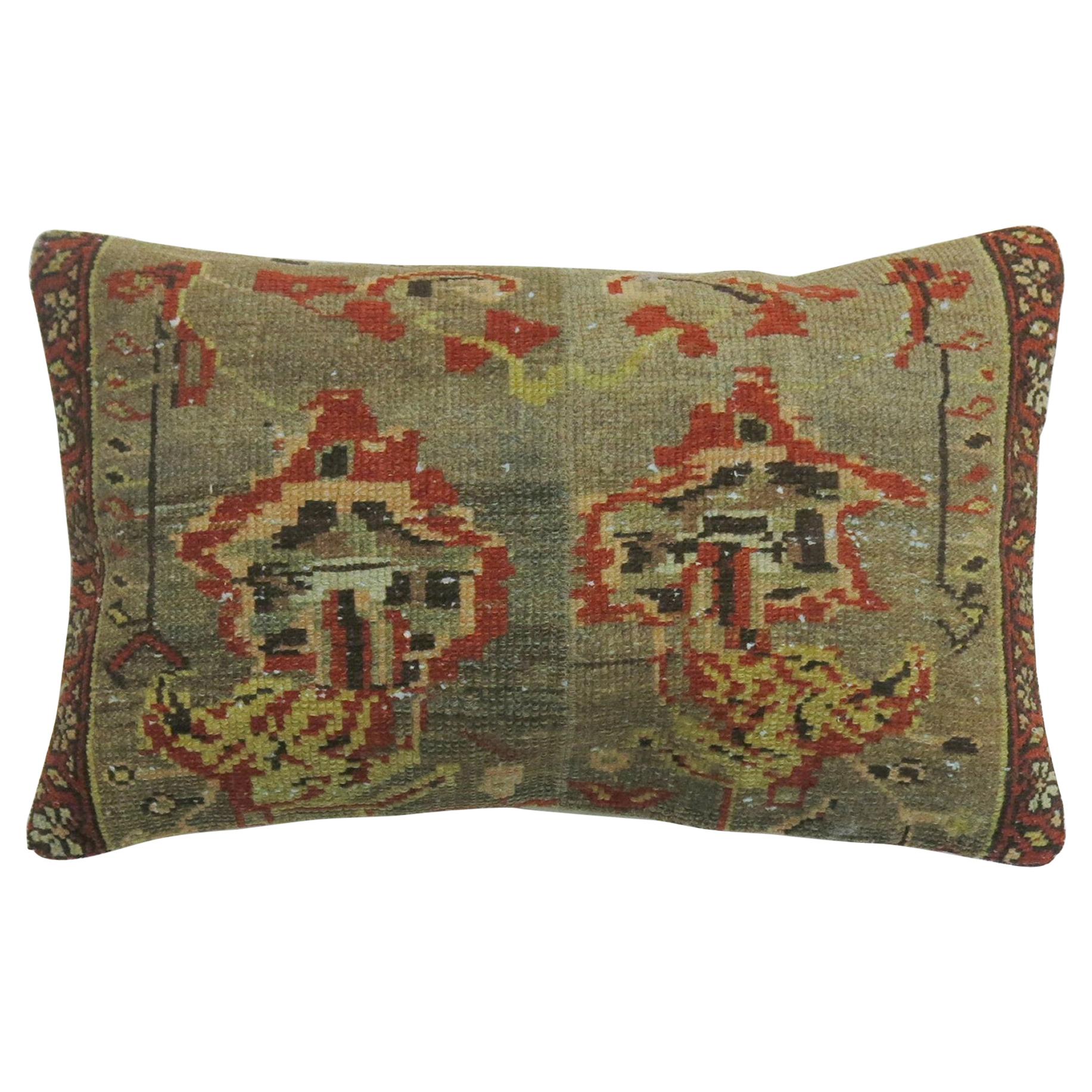 Persian Serapi Rug Pillow For Sale at 1stDibs
