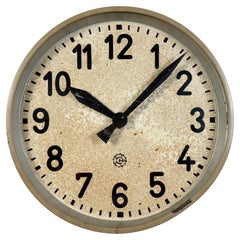Große braune industrielle Wanduhr von Chronotechna, 1950er Jahre